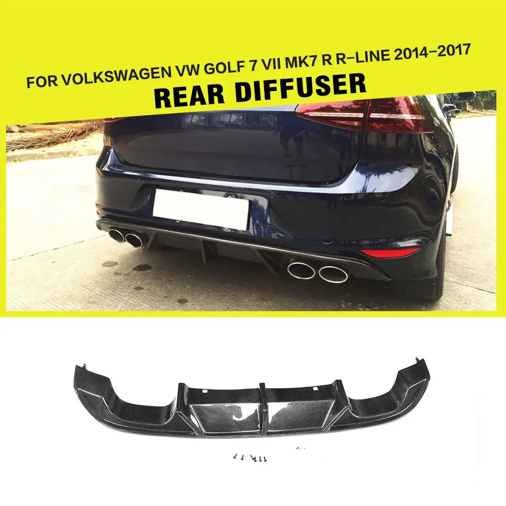 Car Styling Carbon Fiber Racing Rear Diffuser Lip Fits for Volkswagen