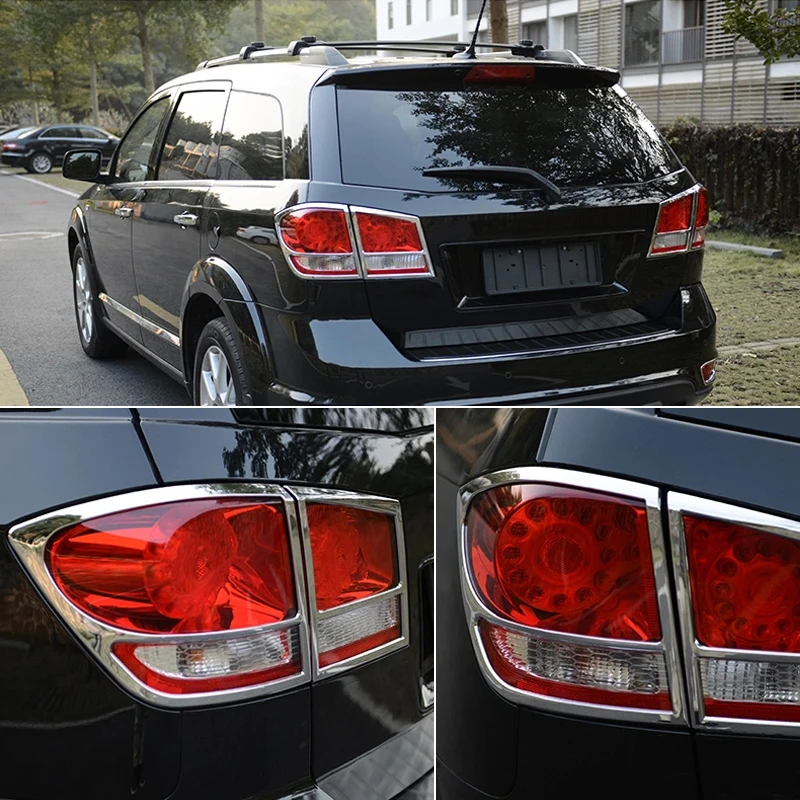 

For Dodge Journey for Fiat Freemont 2009 - 2019 ABS Chrome Rear Tail Light Lamp Cover Trim 4pcs Car Styling
