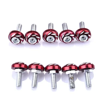 

10 Pcs Univeral Aluminium Alloy 6mm License Plate Screw Bolt Screw Nut For Motorcycles Car ATV Dirt Bike