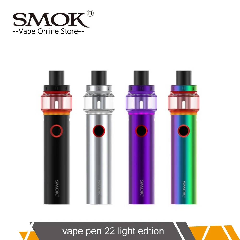 

2pcs/lot Smok Vape Pen 22 Light Edition 1650mAh Battery 4ml Atomizer Vape Pen Mesh Strip Coil vs Vape pen 22/Stick prince kit
