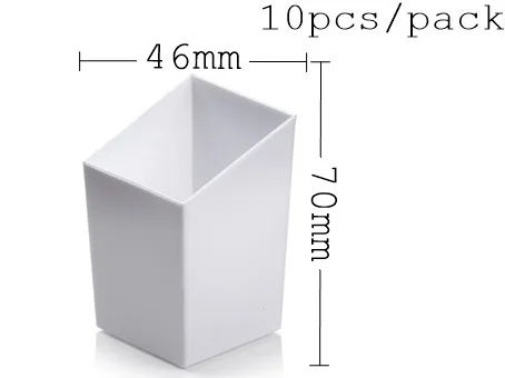 Продвижение-вечерние свадебные принадлежности, одноразовая пластиковая посуда, 45*45 мм/50 мл прозрачная мини квадратная чашка для десертов, 10/упаковка - Цвет: Шоколад