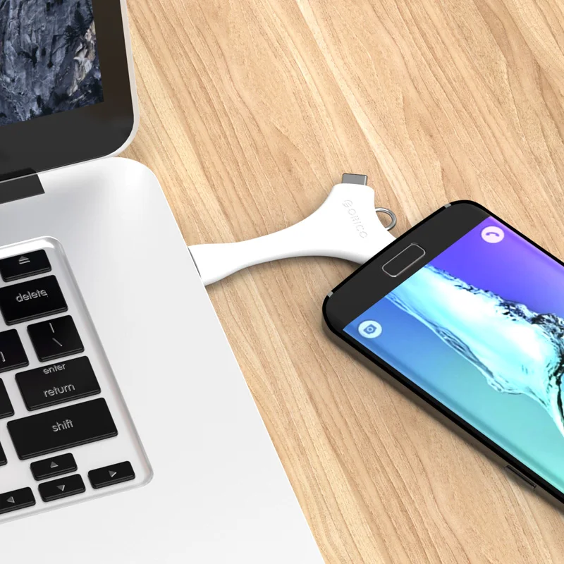 USB кабель ORICO C1 с двумя портами портативный Micro B + Type C для синхронизации и зарядки
