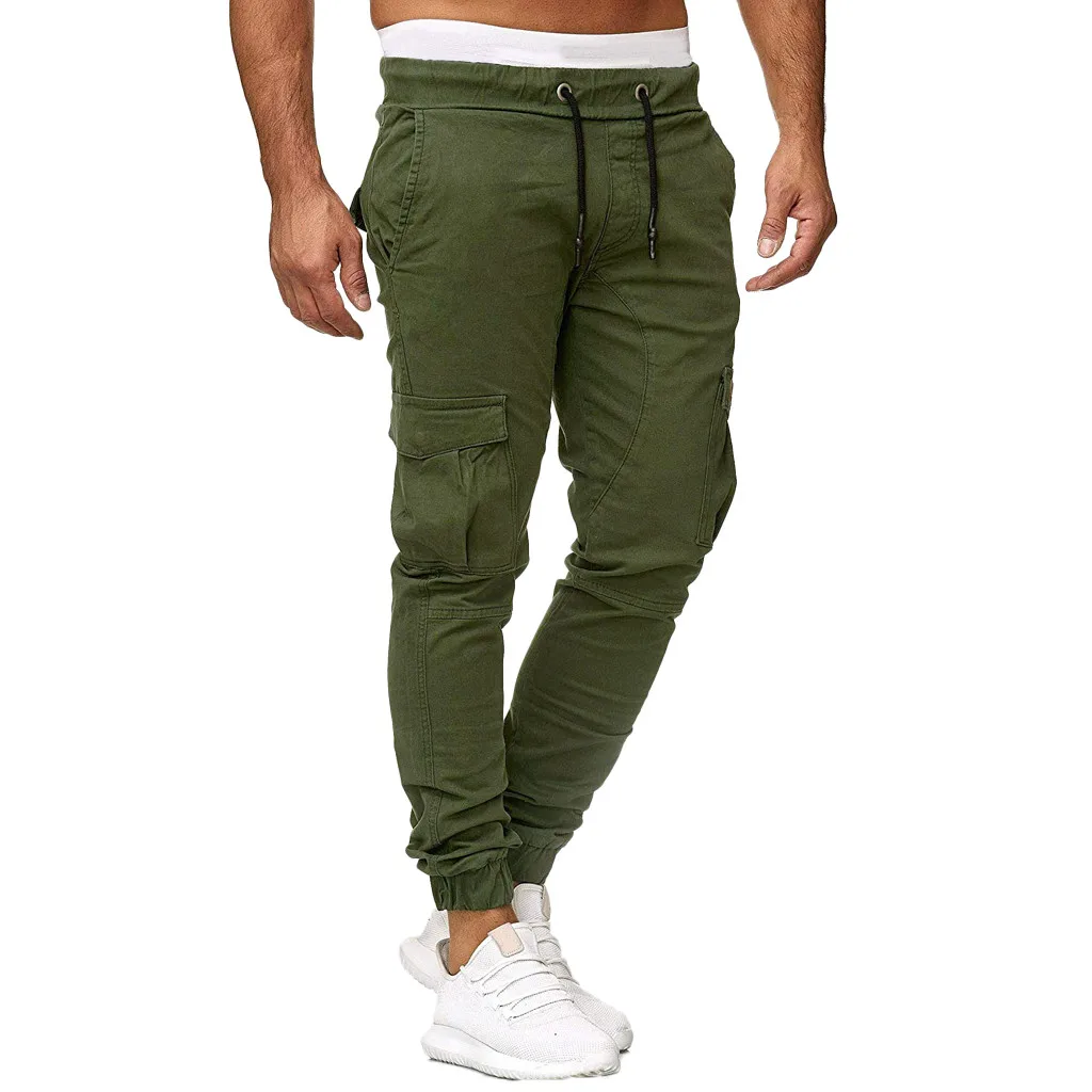 Большие размеры xxxl, уличная одежда, брюки для бега, мужские белые спортивные штаны, повседневные штаны для фитнеса, летние штаны-шаровары, Мужская одежда, брюки - Цвет: Армейский зеленый