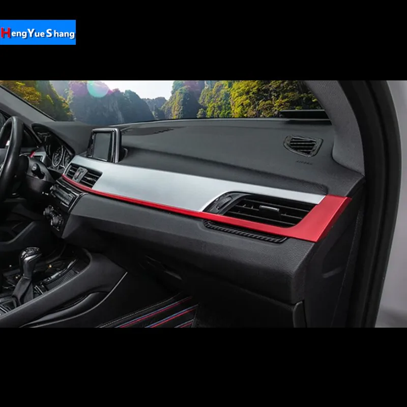 

Carbon fibre Car styling For BMW F48 F49 car Refit accessory ABS gules Middle control Decorative strip 3D Stickers for BMW X1