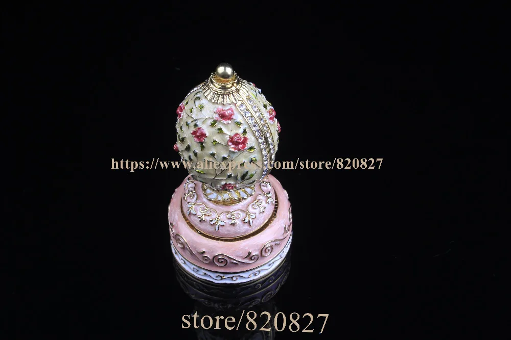Vintage Angel Egg-Shaped Music Box Faberge Style Egg Music Box Pewter Figurine Musical Egg Jewelry Box with Dance Angel inside Jewelry Packaging