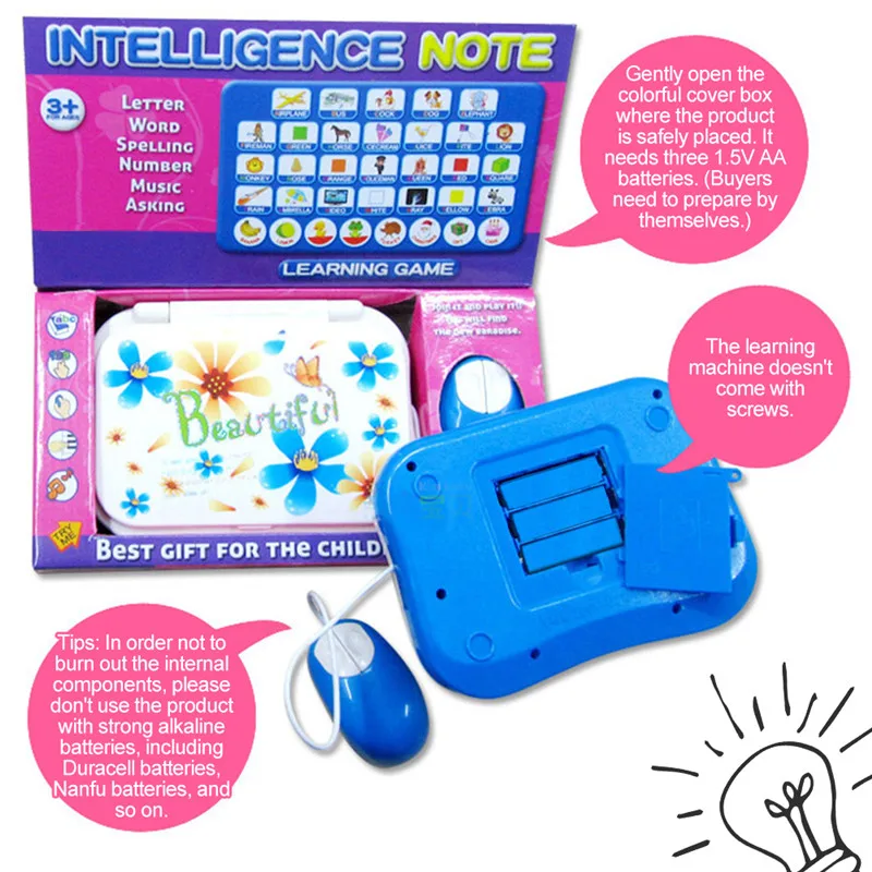 Детская обучающая машина с мышкой компьютерная обучающая машина планшет игрушка подарок случайный цвет