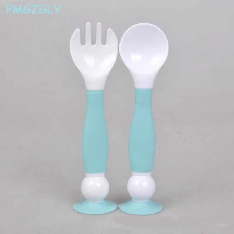 Baby fork and spoon toddler utensils feeding training child tableware set 2 p FJ