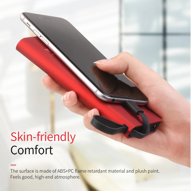 HOCO Power Bank 10000mAh Portable Fast Charging Cable Micro USB Type C Powerbank for iPhone X 8 Samsung External Battery Charger