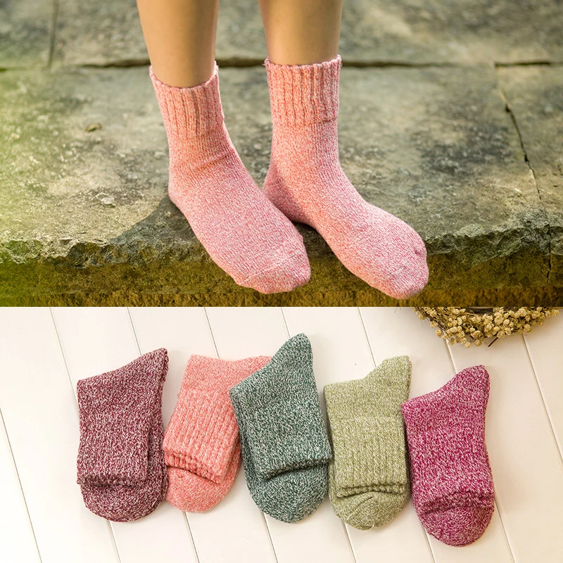

Women Socks Autumn Winter Thermal Thick Socks Cotton Comfortable Female Solid Casual Home Breathable Socks Calcetines mujer