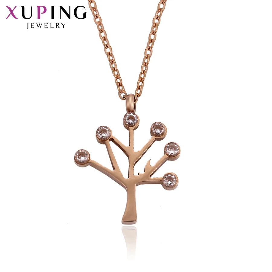 

Xuping Fashion Tree Shape Rose Gold-color Plated Necklace Pendant for Women Valentine's Day Jewelry Gift S66,1-43489