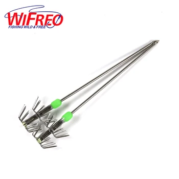 

2PCS/Lot 15cm Luminous Green 2 Stages Squid Octopus inkfish calamary Fishing Jig Hooks Stainless Steel Rig Lure