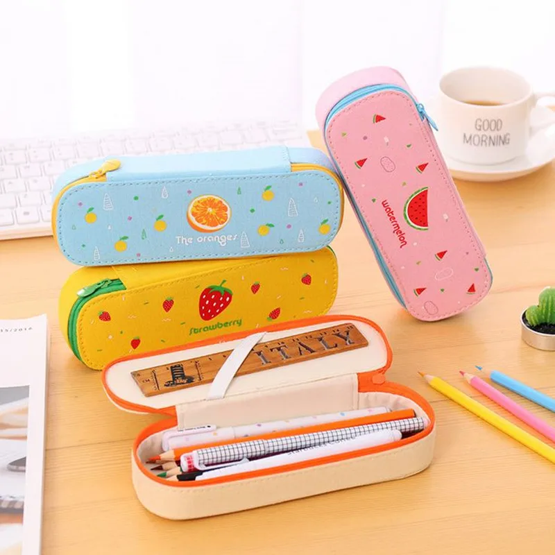 

Coloffice 1PC Cute Brief Style Pencil Bag Creative Fruit Pencil Case For Student Gift Stationery Pencil Box School Office Supply