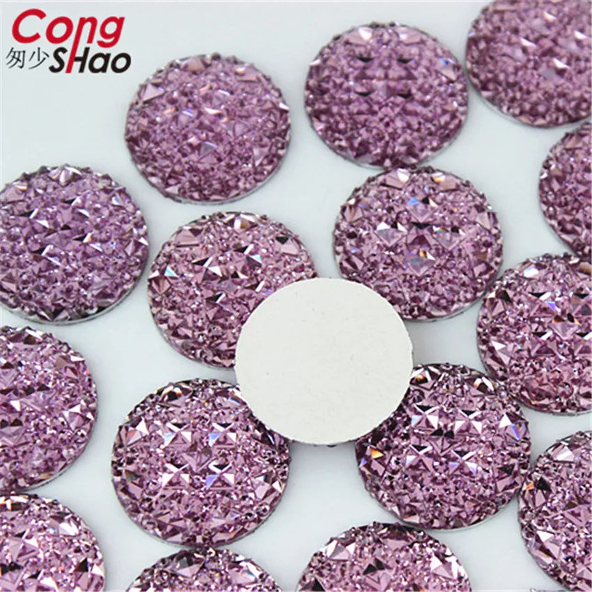 Cong Shao, 100 шт, 20 мм, цветные круглые бусины с плоской задней частью, камни и кристаллы, стразы из смолы, аппликация, аксессуары для костюма, YB414