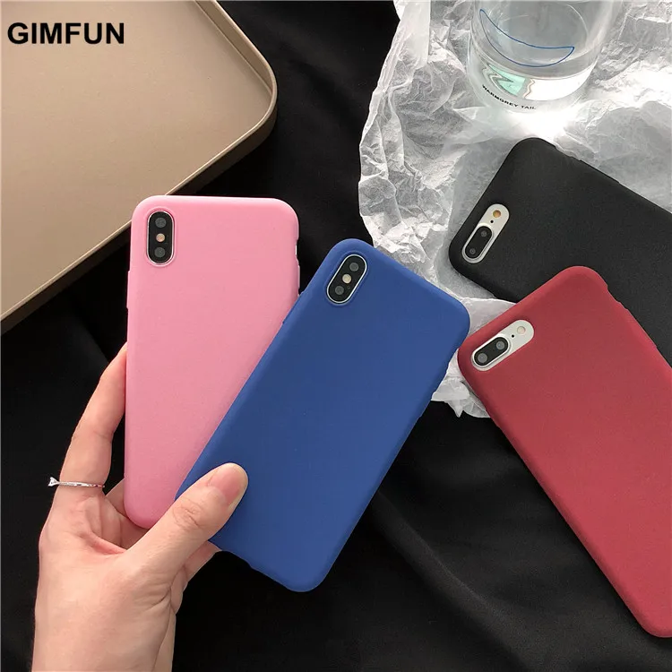 Модный Фиолетовый Мягкий ТПУ чехол Gimfun для Iphone 7 7plus 6 6s 6plus 8 X Xr Xsmax простой