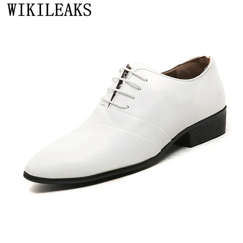 Pointu 2019 De Formelle Blanc Mariage Pour 1 Chaussures Habillées Hommes Oxford Cuir Homme En Sapatos Designer 3 Masculino E7qrP7