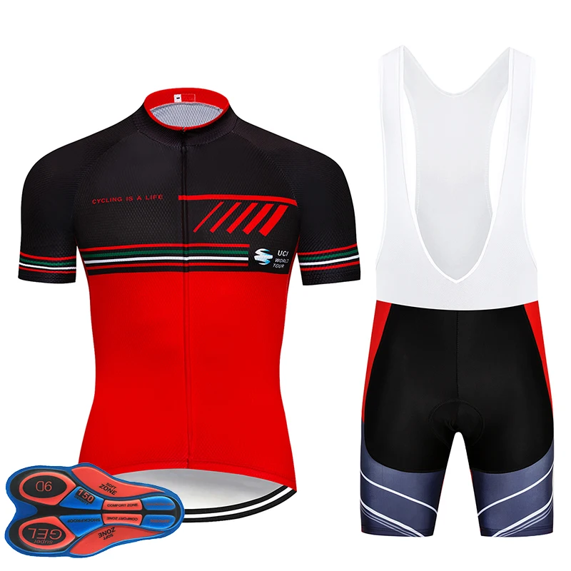 

2019 red TEAM PRO cycling jersey Ropa Ciclismo 9D Gel mens summer quick dry bike shirts Maillot Culotte Factory wholesale custom