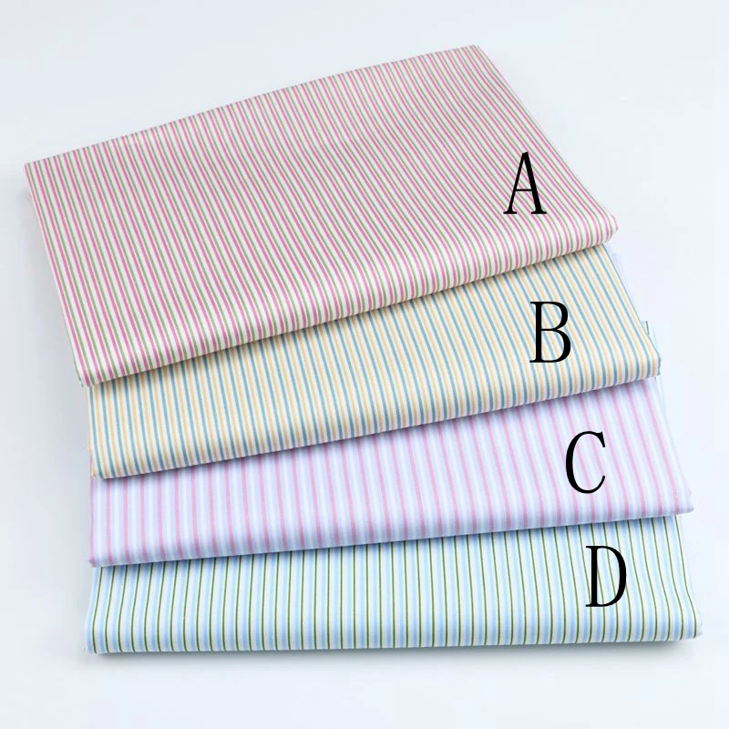 

Delicate 50CM X 160CM Fashion Stripe 100% cotton Fabric Quilting Clothes Home Textile Bedding Sewing Doll Cloth DIY A16
