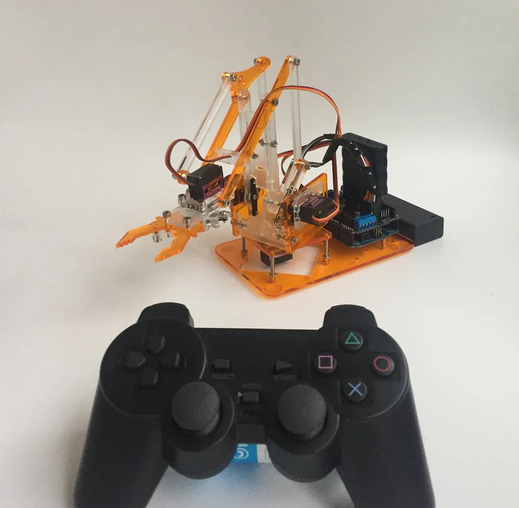 MeArm DIY 4DOF умный RC робот Arm Kit и 9g Servo PS2 Stick 4 градуса свободы оранжевый/синий/Прибытие