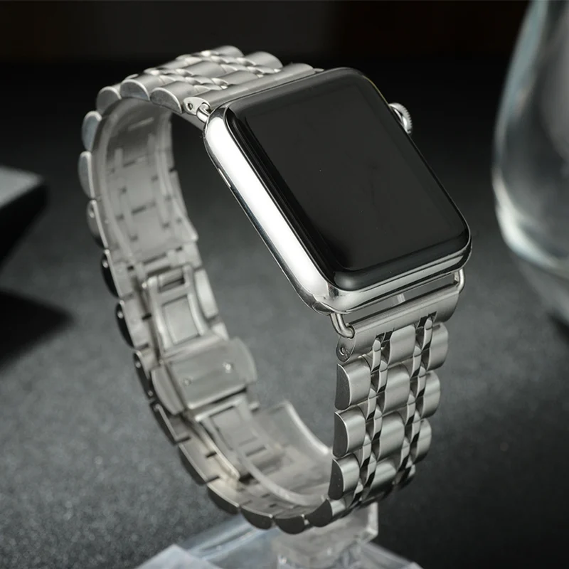 Для Apple Watch Series 4 ремешок-цепочка металлический стальной ремешок для часов Ремешок для Apple Watch Series 1 2 3 ремешок для iWatch Band 38-42 мм