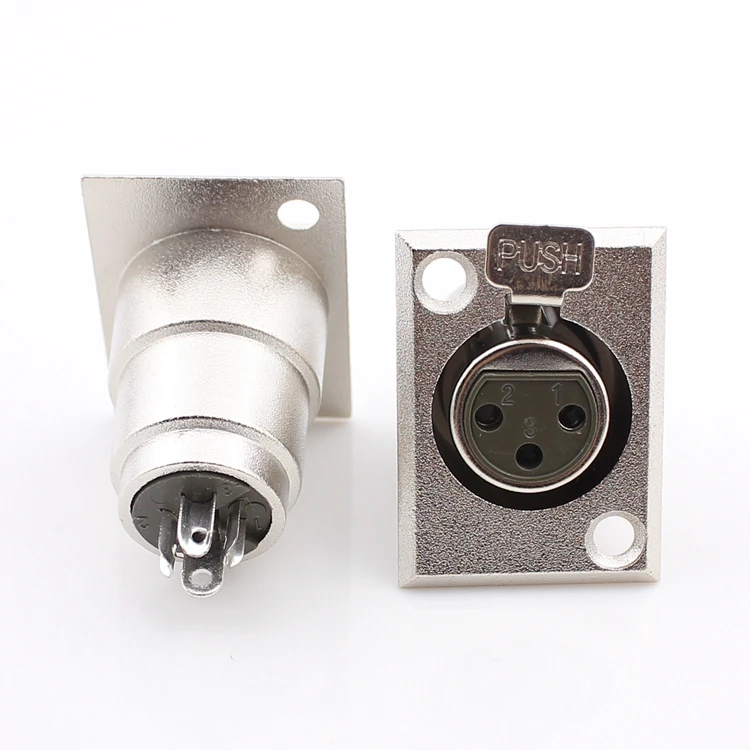 

metal 3 Pin XLR Female Jack Socket Panel Mount Connector XLR Converter Adapter