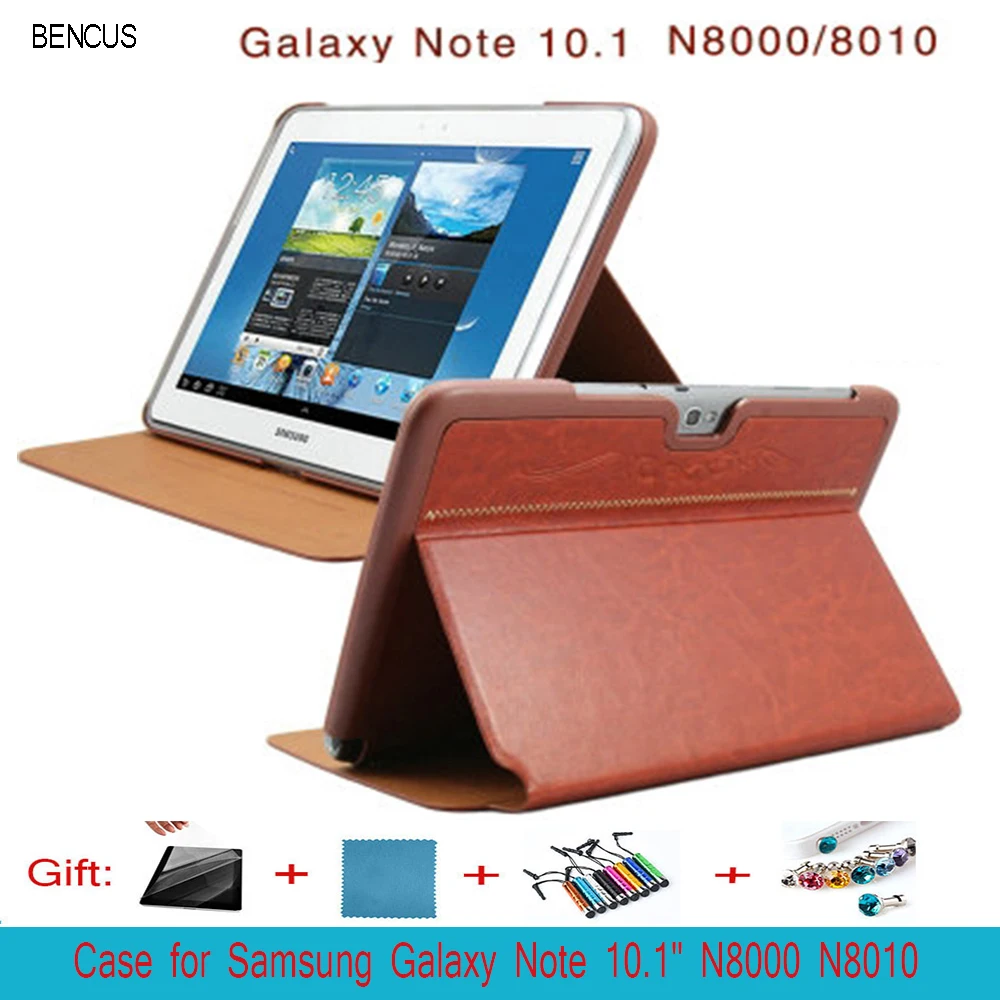 

BENCUS  For Samsung Galaxy Note 10.1" N8000/N8010 Folio Stand Case Cover Ultra Thin with Screen Protector+ Pen