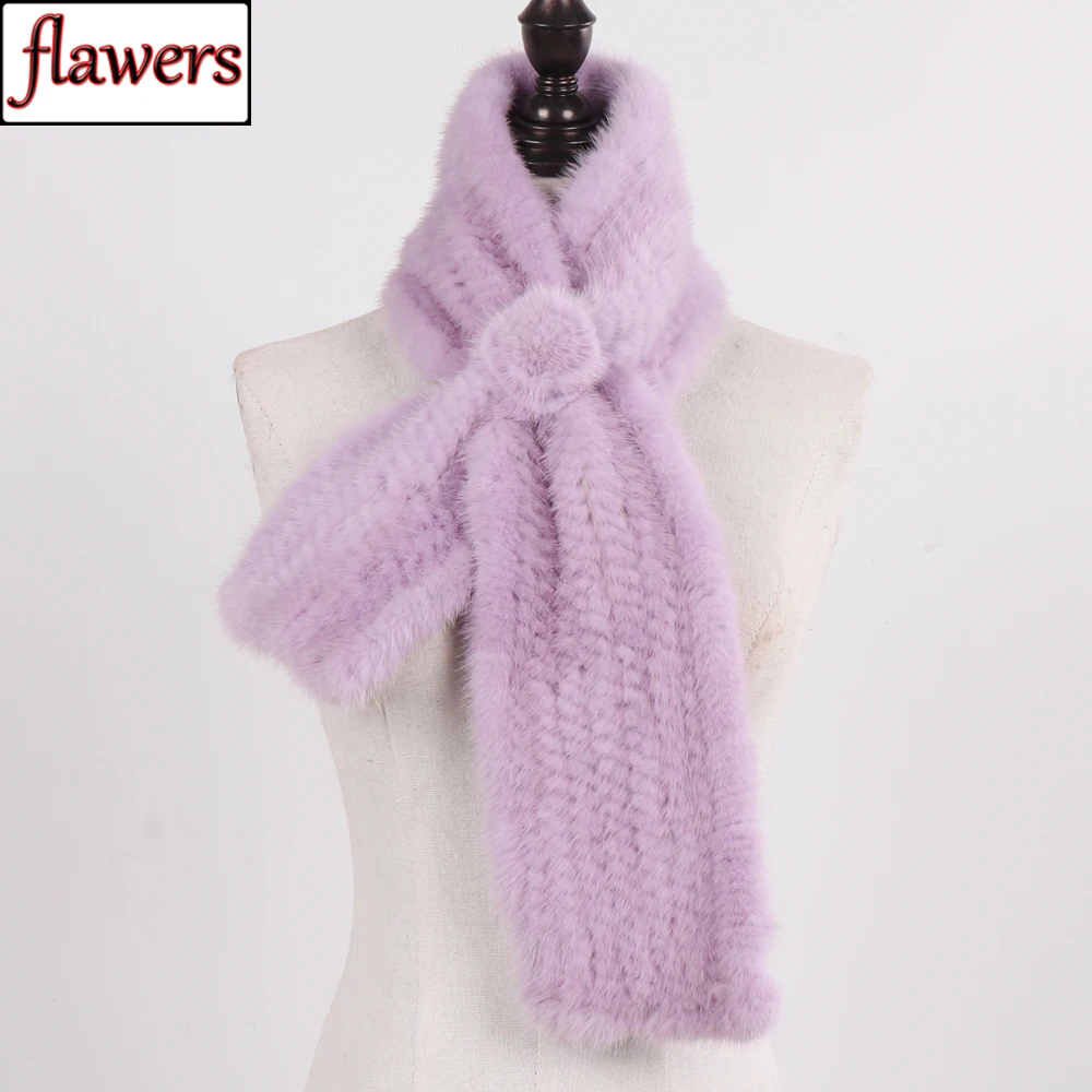 نمط جديد الشتاء نوعية جيدة النساء ريال فرو منك وشاح الطبيعية الدافئة محبوك فرو منك الخمار سيدة 100% حقيقية المنك وشاح فرو