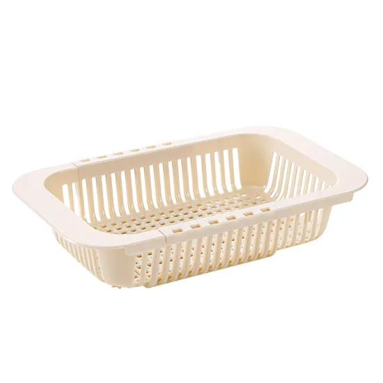 MeyJig Adjustable Sink Dish Drying Rack Kitchen Organizer Plastic Vegetable Fruit Holder Storage Rack Sink Drain Basket - Цвет: Khaki