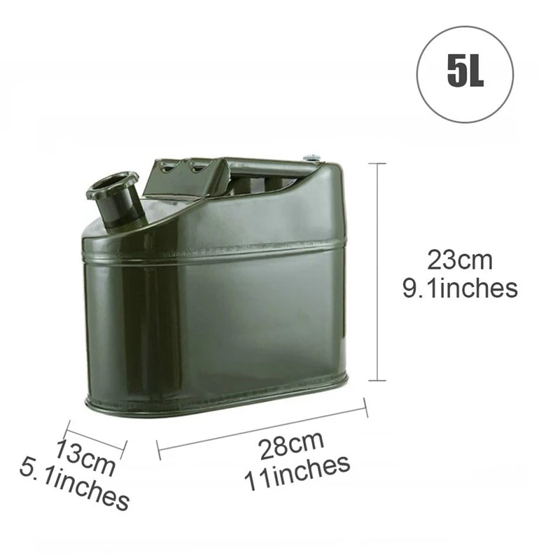 

5L 10L Car Portable Petrol Barrel SUV Motorcycle Tricycle Canister Gasoline Diesel Fuel Tank Can Metal Iron Alloy Oil Drum