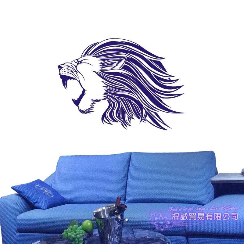 DCTAL Lion Wall Sticker Leon Decal Posters Vinyl Wall Art Decals Pegatina Decal Decor Mural Wild Animal Sticker
