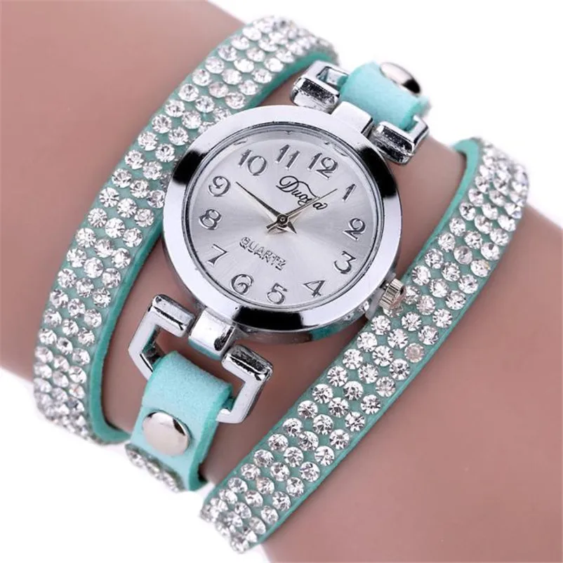 Женские кварцевые часы P40 роскошный кожаный браслет со стразами|Женские часы| |