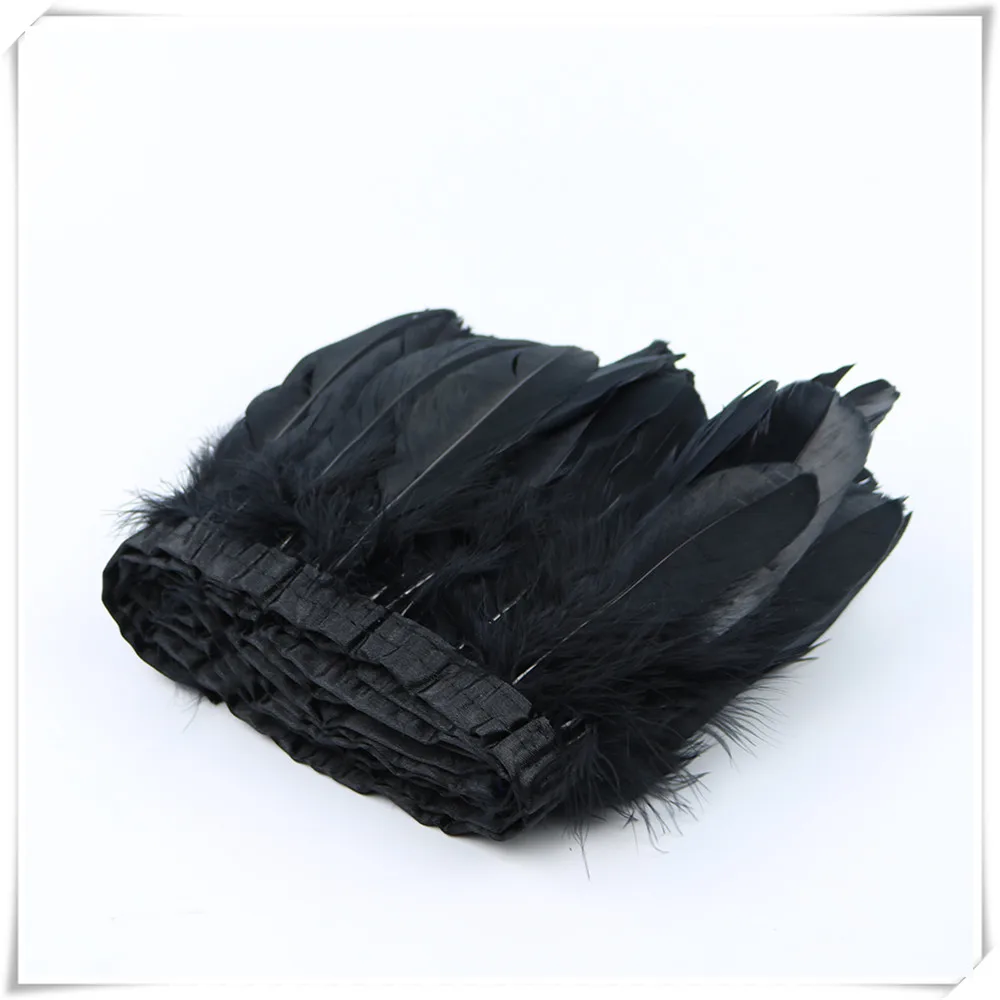 2 black goose feather fringe 2