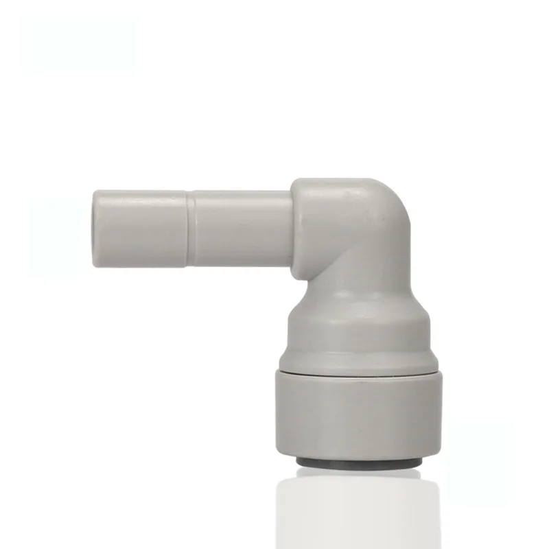 

3/8'' Quick Connection - 3/8'' OD Tube RO Water Quick Connector Reducing Elbow Tight Junction Double Sealing PE Pipe Fitting
