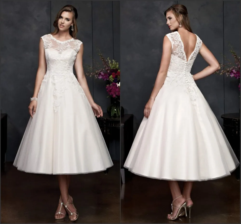 Белый / слоновая кость Cap рукава короткое свадебное платье Vestidos novia 2016 одеяние де