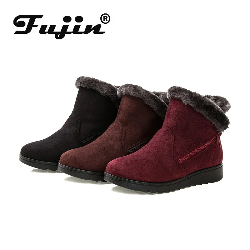 

Fujin Winter Snow Boots for Female Keep Warm Soft Short Boots Dropshipping Fashion Ankle Knee Boots Women Plush Boots 3 Colors