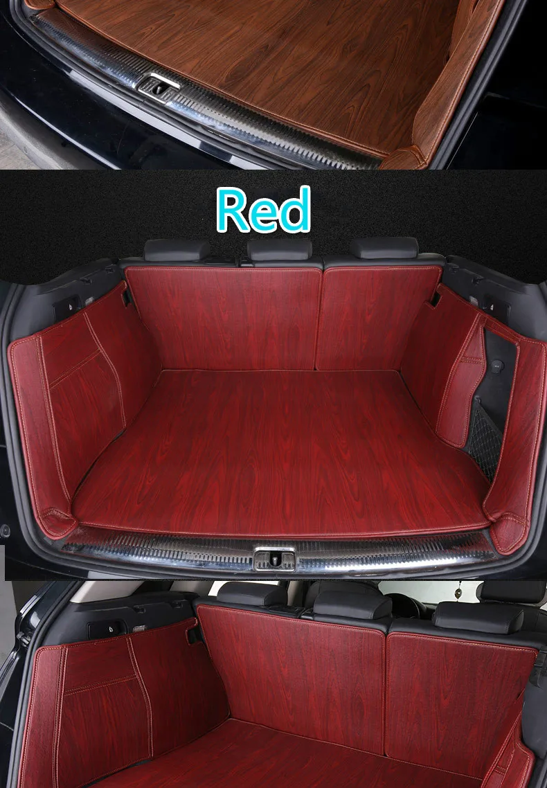 Полностью Покрытые деревянные зерна водонепроницаемый загрузки ковры прочный пользовательский багажник автомобиля коврики для Skoda Octavia RS Yeti Superb Kodiaq Karoq