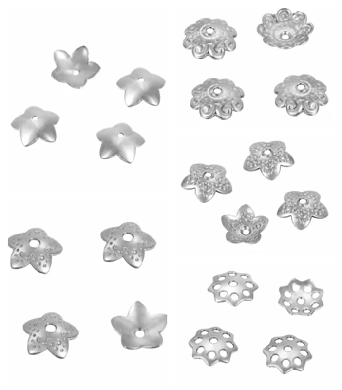 50 шт., 6-11 мм, нержавеющая сталь, полый цветок, бусина, колпачки Торус для изготовления ювелирных изделий, аксессуары, сделай сам, ремесло, ожерелья, браслет, фурнитура