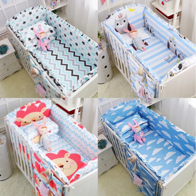Dropshipping 6PC 100%Cotton Baby Crib Bumpers Bedding Cartoon Baby Bedding Sets Bed Safety Baby Fence Bed Sheets Newborn Bumper Dropshipping 6PC 100%Cotton Baby Crib Bumpers Bedding Cartoon Baby Bedding Sets Bed Safety Baby Fence Bed Sheets Newborn Bumper
