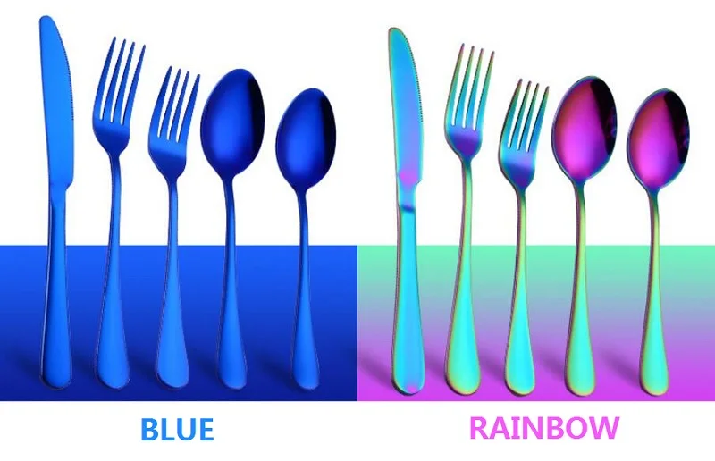 5 шт./компл. набор столовых приборов 6 видов цветов ужин набор столовых приборов вилка, нож, ложка наборы чайных ложек Роскошные столовые приборы, для кухни аксессуары