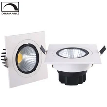 Dimmable LED Downlight 7w 12w 15w 110V 220V Square COB Led Ceiling Recessed Plafond Warm Cold White LED Spot Light Indoor Light