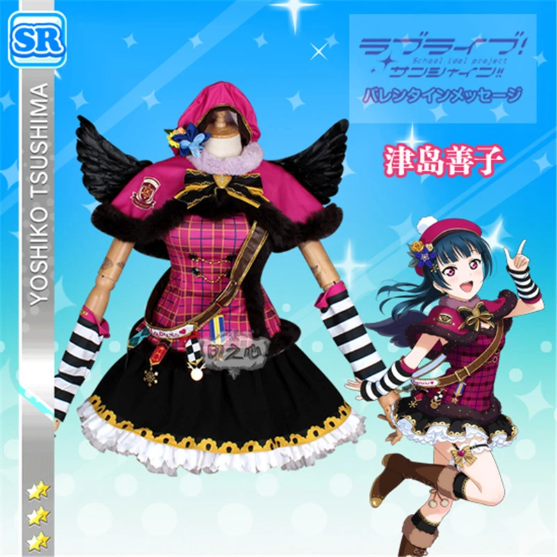 

lovelive sunshine Christmas Choir Tsushima Yoshiko Dress Awaken Cosplay Costume Dress O