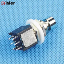 Кнопочный переключатель на два полюса M12X0.75, с фиксацией/мгновенным включением, 6 Pins, DPDT, переключатели для педалей для гитарных эффектов, 2 шт...