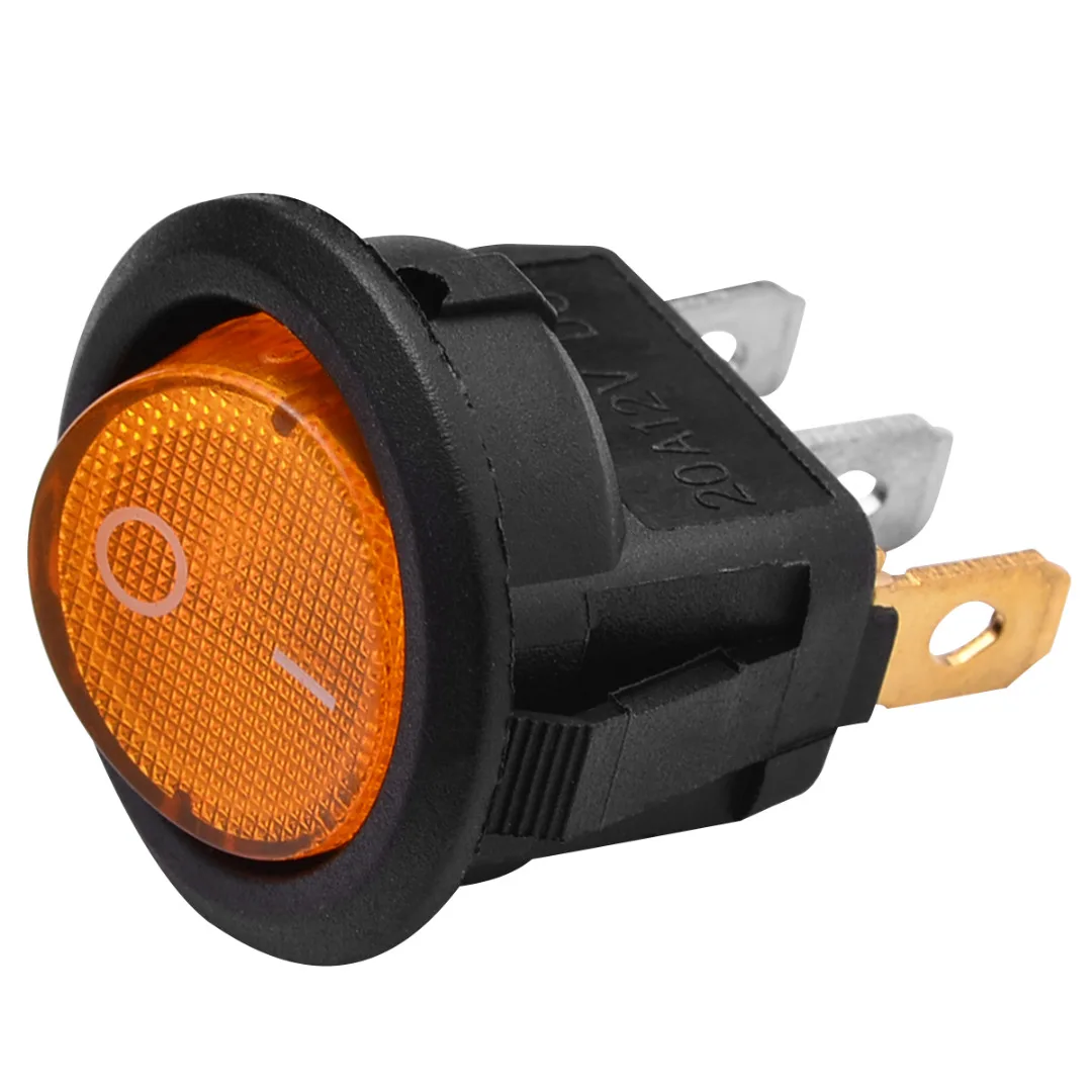 

Red/Blue/Green/Yellow LED illuminated Round Rocker Switch DC 12V Car Dashboard Dash Boat Van ON/OFF Rocker Switch
