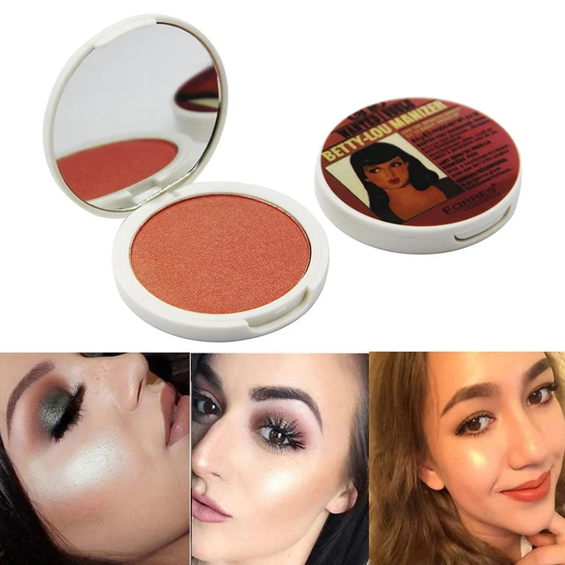 

New 4 Style Retro Popular Single Color Blush&Highlighter Palette Face Matte Powder Illuminated Blush Trimming Powder