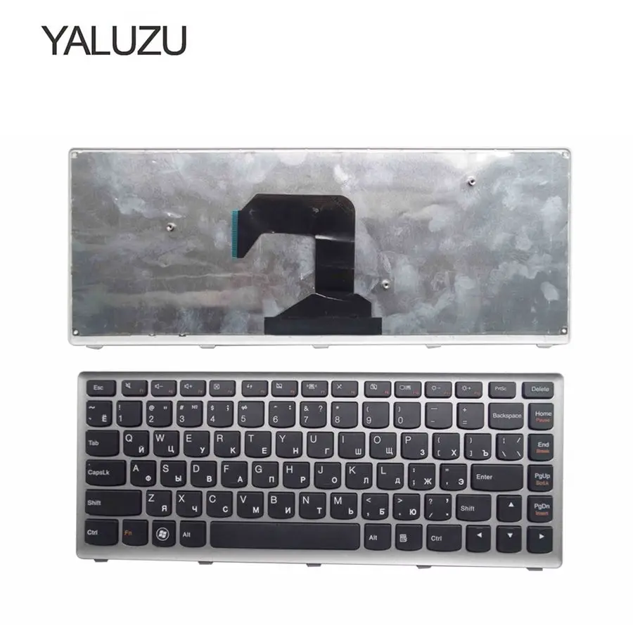  YALUZU New Laptop keyboard for Lenovo U410 U410-ITH IFI Black key Silver frame Russian RU Version -
