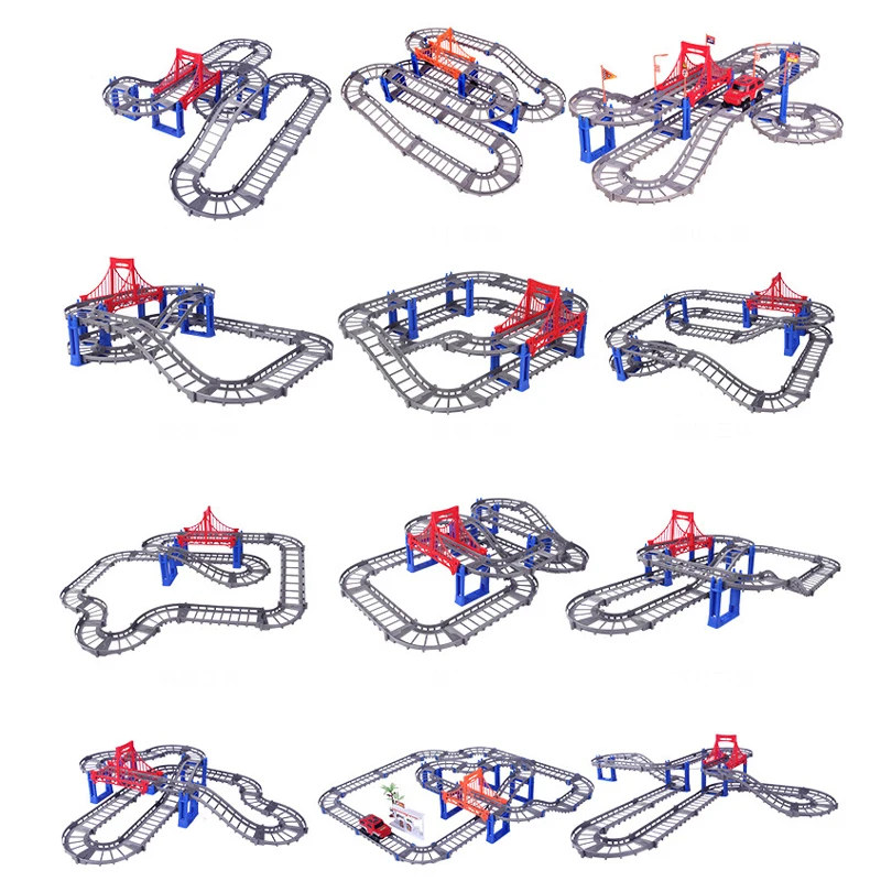 78-312 шт DIY универсальные аксессуары для железной дороги Волшебные гоночные дорожки развивающие вагончики игрушки гоночные дорожки автомобиль для детей игрушки подарки