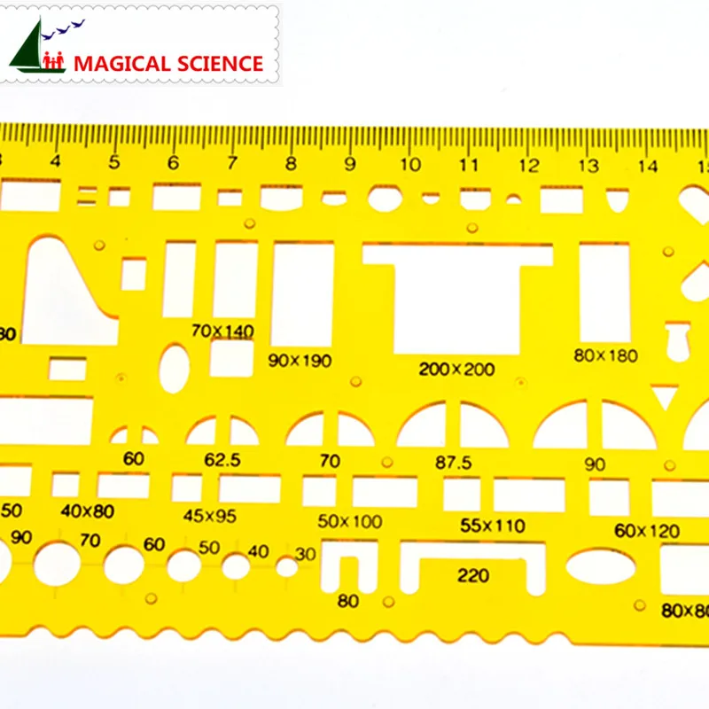 18 см Прозрачная Пластиковая строительная мебель чертеж шаблон строительный дизайн линейка для студентов дизайнеров KJ008