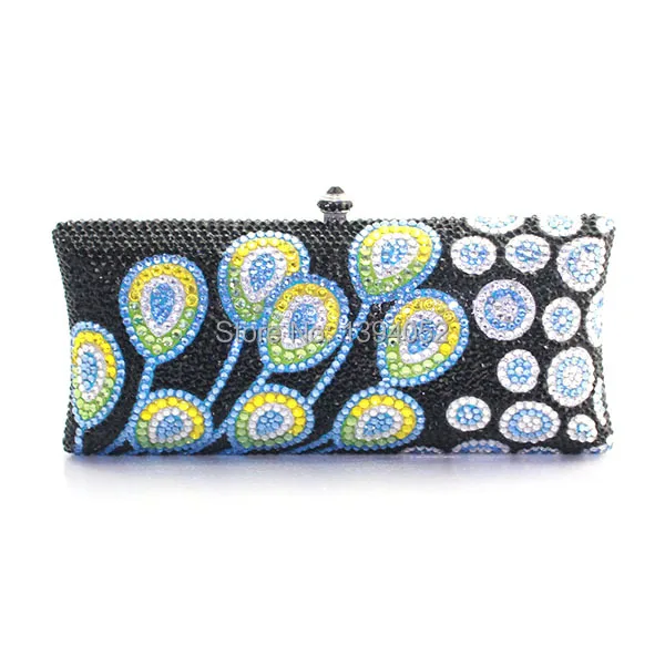 

Delicate Handmade Rhinestone Ladies Clutch Purse flower pattern clutch purse evening bag