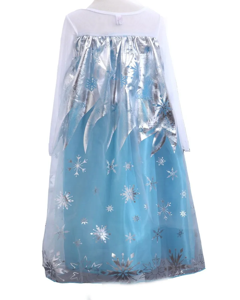 Снежная королева платье Эльзы платье с длинными рукавами карнавальный костюм с героями мультфильмов для девочек вечерние платья платье принцессы на день рождения Одежда для девочек