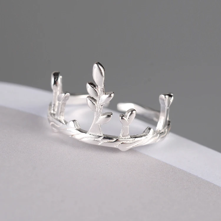 

New Arrivals 925 Sterling Silver Leaf Ring for Women Adjustable Size Ring Fashion sterling-silver-jewelry