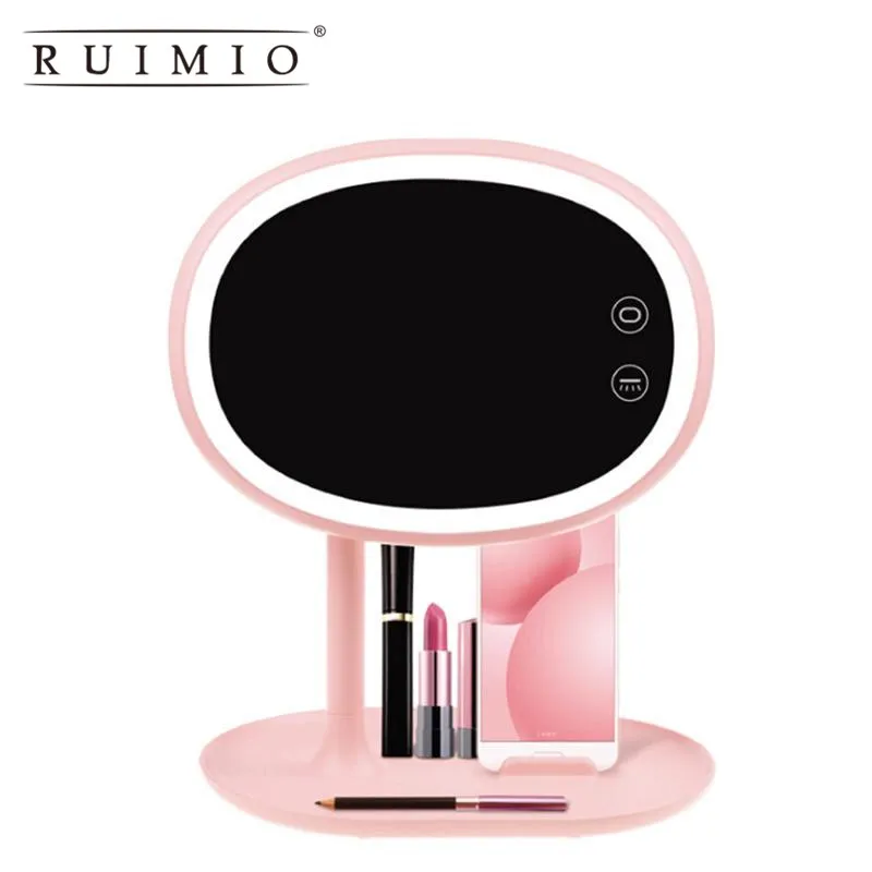 

LED Lighted Makeup Mirror Rechargeable Cosmetic Mirror with Table Lamp for Bedroom Decoration USB Charge